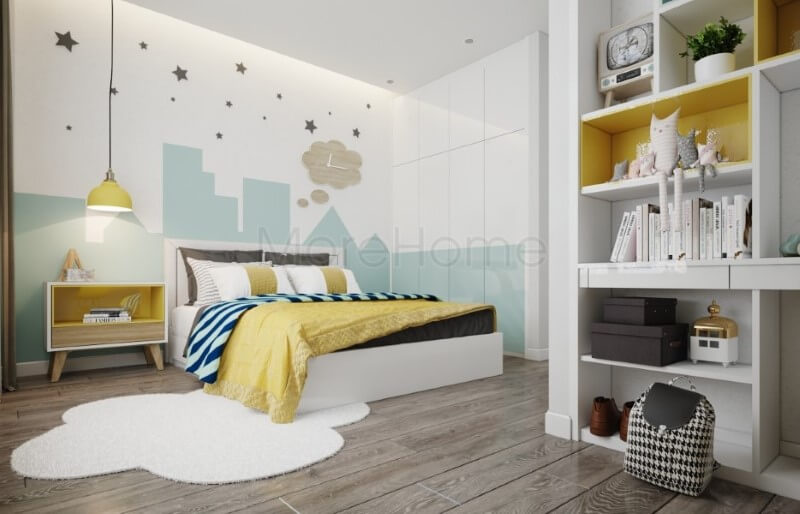 Thiết kế nội thất phòng ngủ trẻ em phong cách hiện đại với tông màu sáng, họa tiết ấn tượng khơi dậy trí tưởng tượng phong phú cho con Thiết kế phòng ngủ nhà phố
