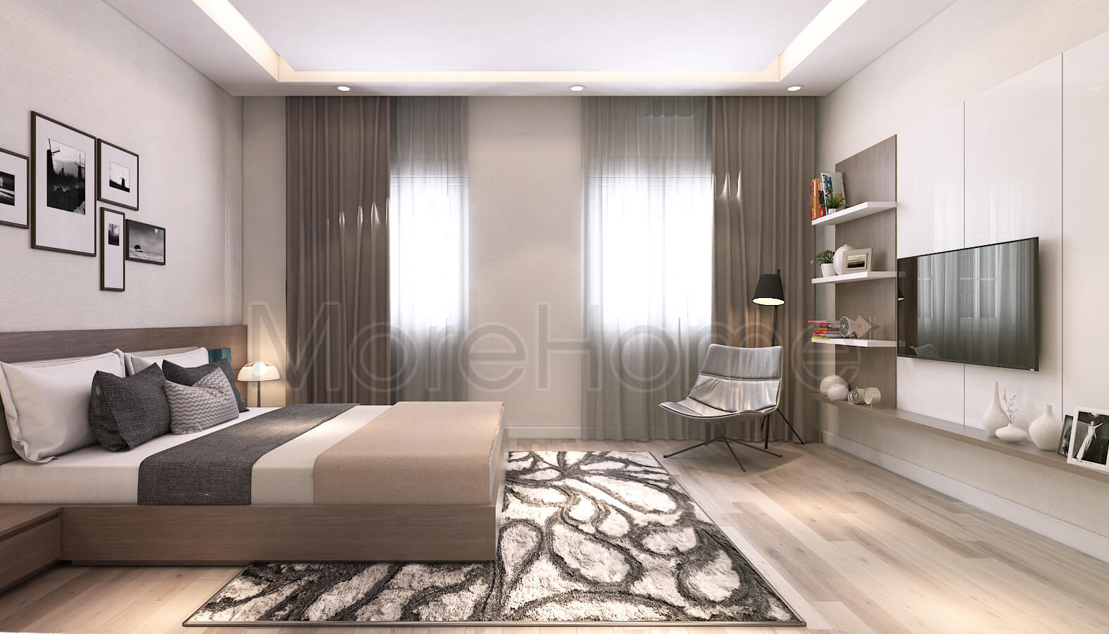 Thiết kế nội thất phòng ngủ với gam màu ấm, nhẹ nhàng mang đến sự trẻ trung và ấm cúng và an nhiên cho gia chủ Thiết kế phòng ngủ nhà phố