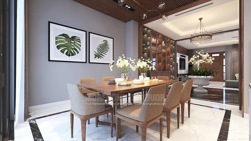 Bộ bàn ăn gỗ óc chó 8 ghế hiện đại đẹp cho chung cư, biệt thự, nhà phố. Thiết kế nội thất