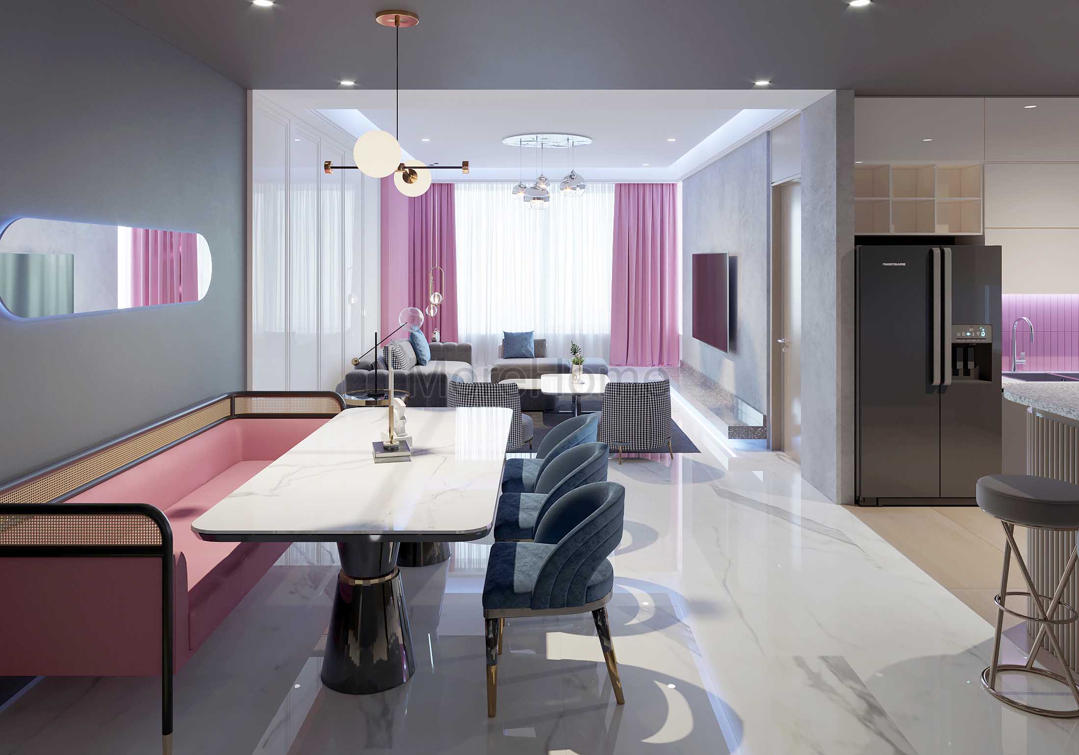 Thiết kế nội thất phòng ăn tiện nghi