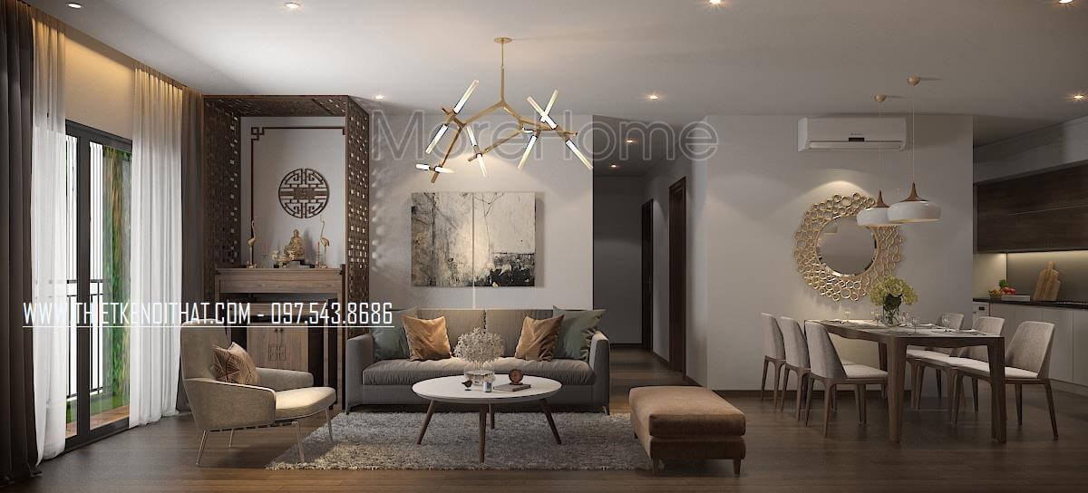 Sofa bọc vài màu ghi xám là điểm nhấn cho phòng khách chung cư Cập nhật các mẫu thiết kế sofa phòng khách hiện đại