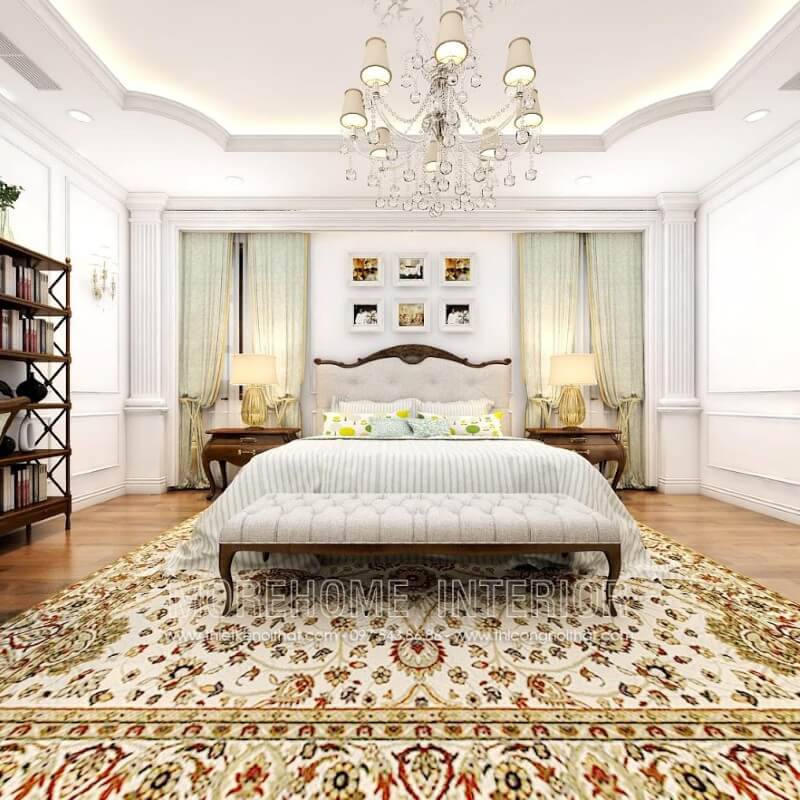 Mẫu sản phẩm giường tân cổ điển gỗ óc chó được sản xuất nhiều tại Morehome