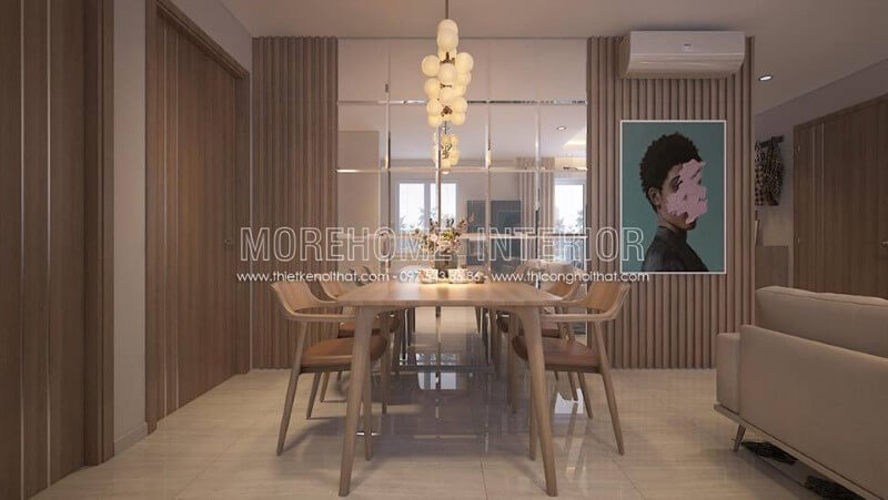 Bộ bàn ăn gỗ công nghiệp thiết kế nhỏ gọn, đơn giản nhưng mang tính thẩm mỹ cao Bàn ăn gỗ công nghiệp