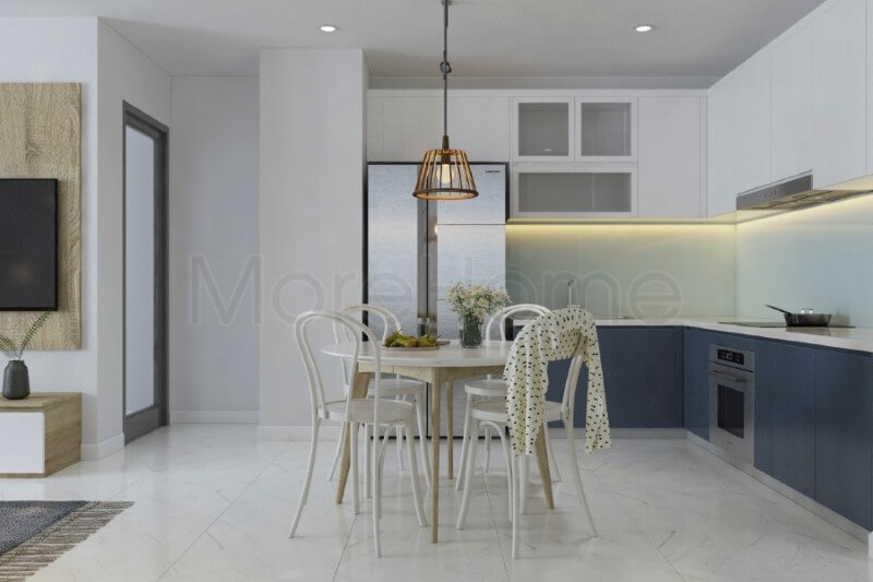 Thiết kế bàn ăn khá nhỏ gọn, không đi sâu vào các chi tiết cầu kỳ mà thay vào đó là cảm giác dễ chịu và thuận tiện trong quá trình dùng bữa Bàn ăn gỗ công nghiệp