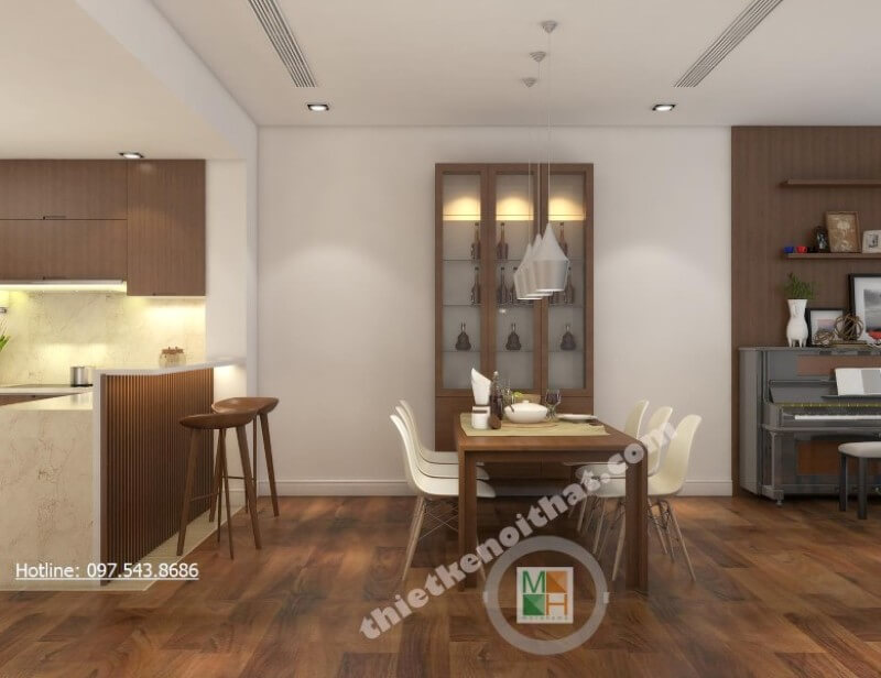 Bộ bàn ghế ăn hiện đại được thiết kế tối giản mà vẫn đảm bảo công năng sử dụng Bàn ăn gỗ công nghiệp