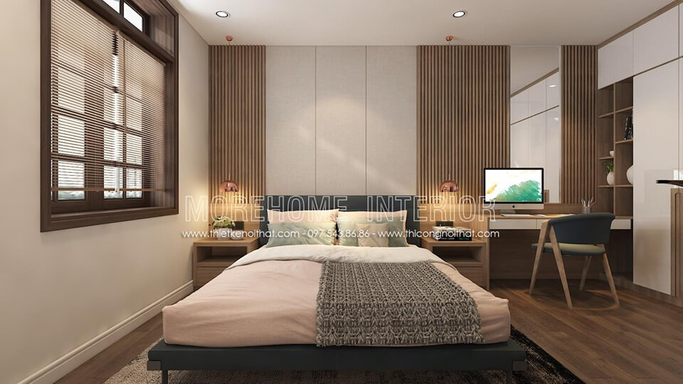 Thiết kế nội thất phòng ngủ đơn giản, hiện đại với phong cách ấn tượng, độc đáo