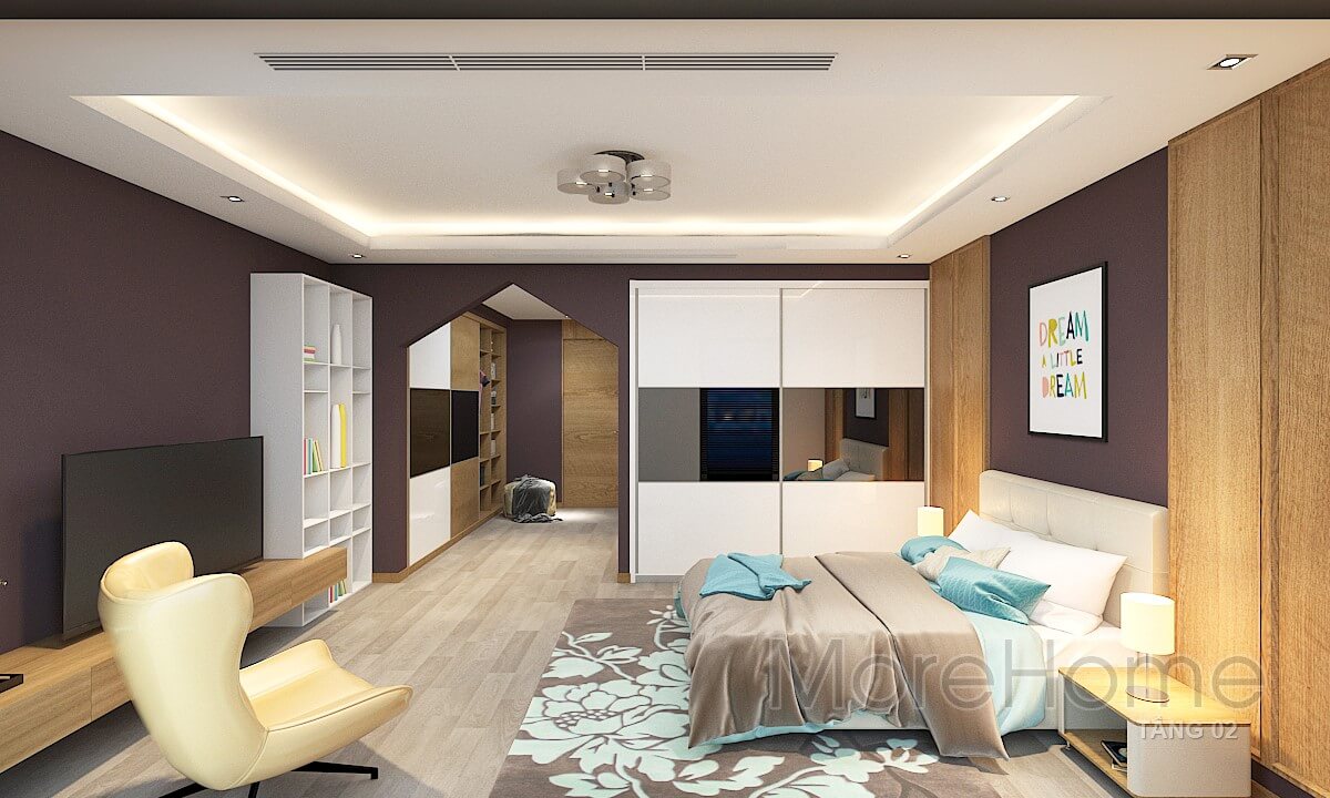Phòng ngủ của trẻ với thiết kế sáng tạo từ nội thất gỗ với tông màu pastal sáng ấn tượng cho nhà phố hiện đại