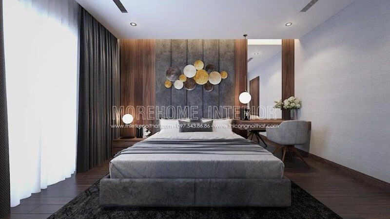 Mẫu giường ngủ sang trọng ấn tượng với sắc xám độc lạ cho phòng ngủ hiện đại. giường ngủ hiện đại