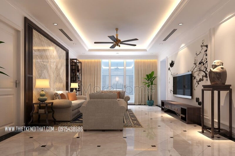 Mẫu thiết kế chung cư Thăng Long Number 1 đẳng cấp phong cách gỗ Việt Mẫu nội thất chung cư đẹp