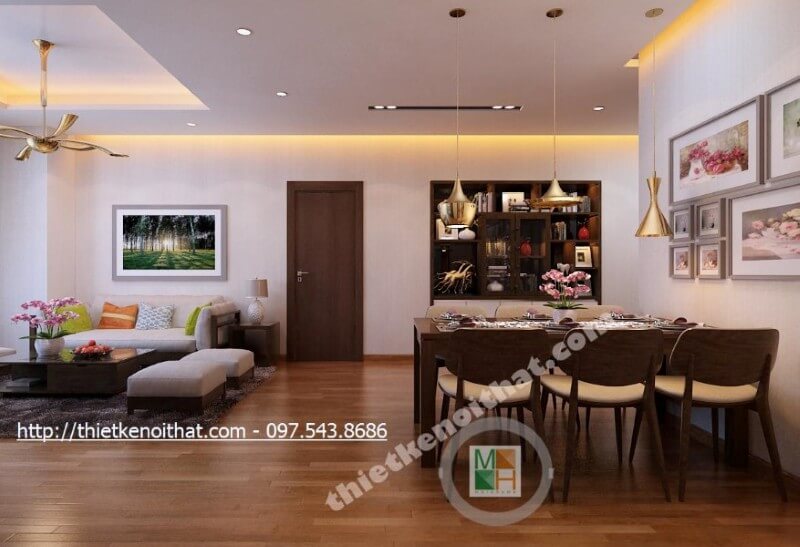 Trang trí nội thất phòng ăn chung cư phong cách hiện đại Mẫu nội thất chung cư đẹp