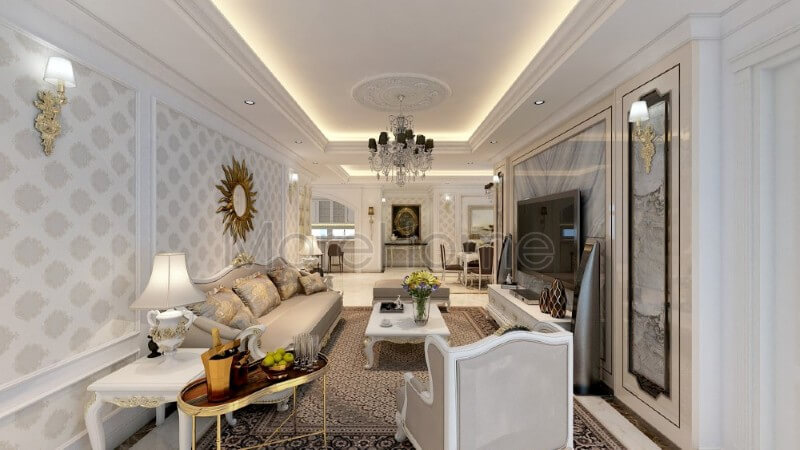 Bộ sofa bọc da được thiết kế rộng vững chãi mang đến cảm giác an toàn và thoải mái cho gia chủ