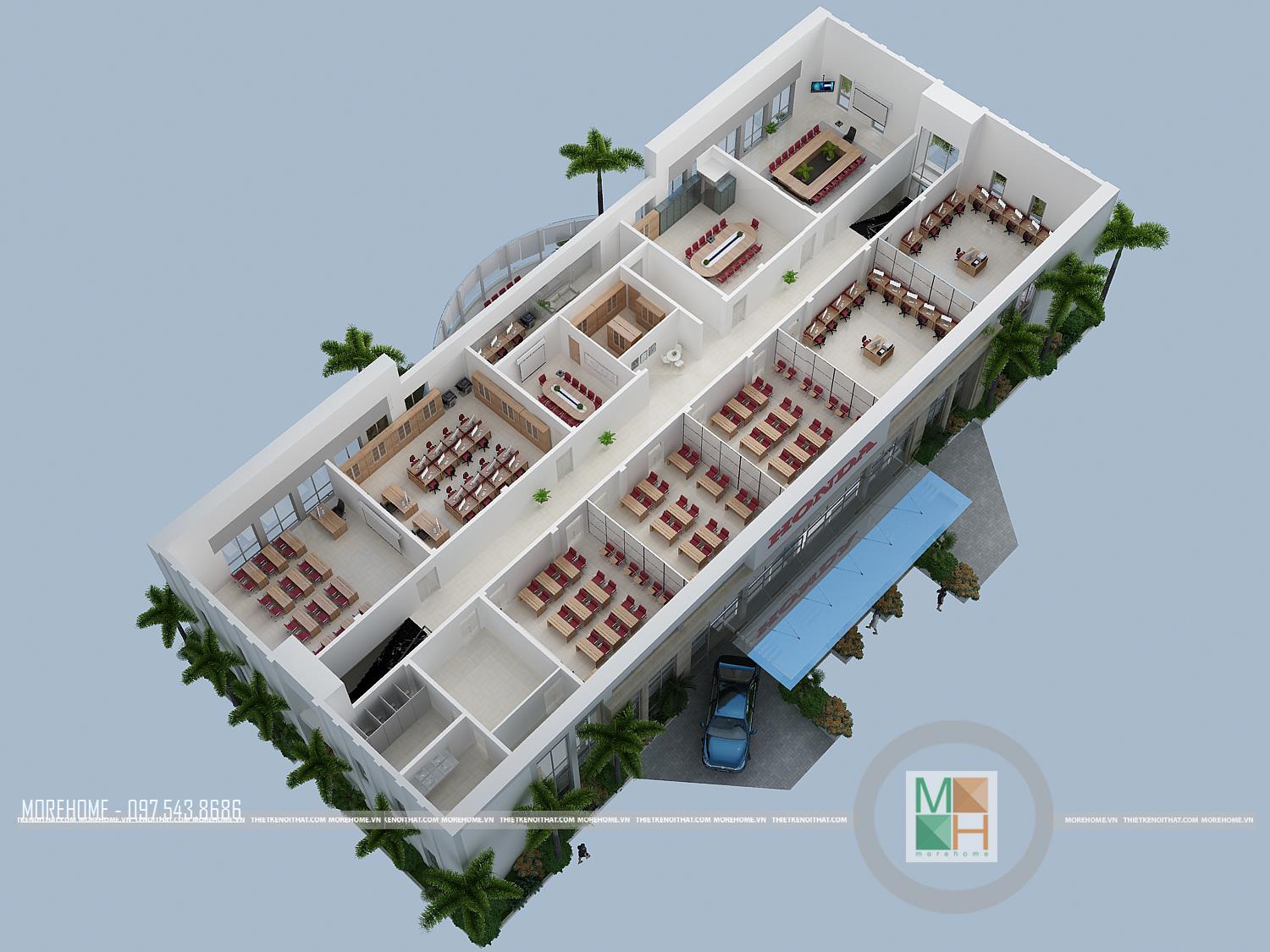 Thiết kế văn phòng 40m2, 70m2, 100m2